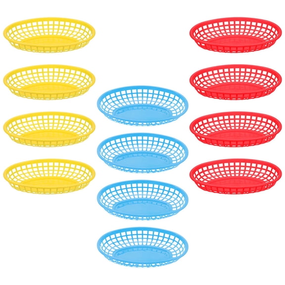 Raindrops 12Pcs Multi Functional Plastic Food Baskets for Outdoor Pool Use Assorted Color