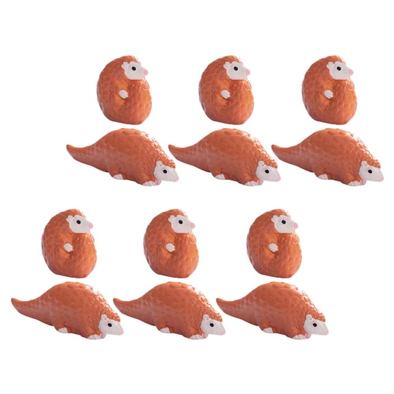 Raindrops Cute Pangolin Miniatures Resin Animal Collectibles for Home and Office 12Pcs