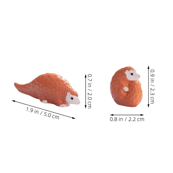 Raindrops Adorable Pangolin Miniature Resin Animal Figurines Collectibles for Home Office Decor Set of 12