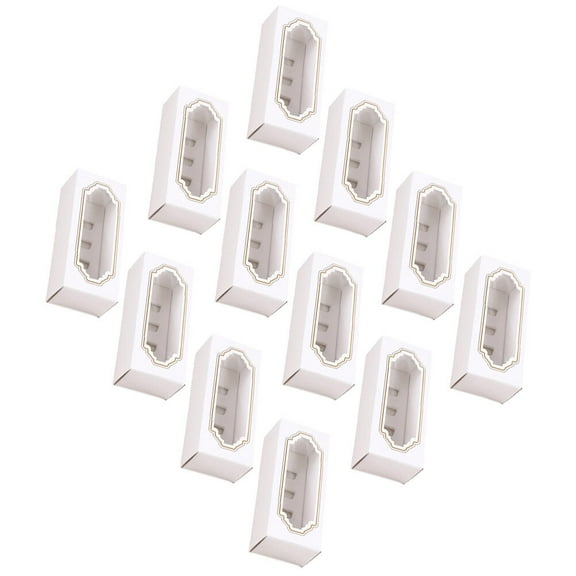 Raindrops 12pcs White Paper Macaron Box Decorative Storage Containers with Clear Window for Parties and Events Size S 5 Cavity