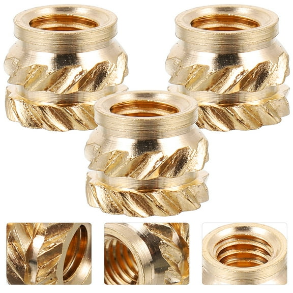 Raindrops Bolt Thread Repair Knurled Nuts Brass Golden 130Pcs
