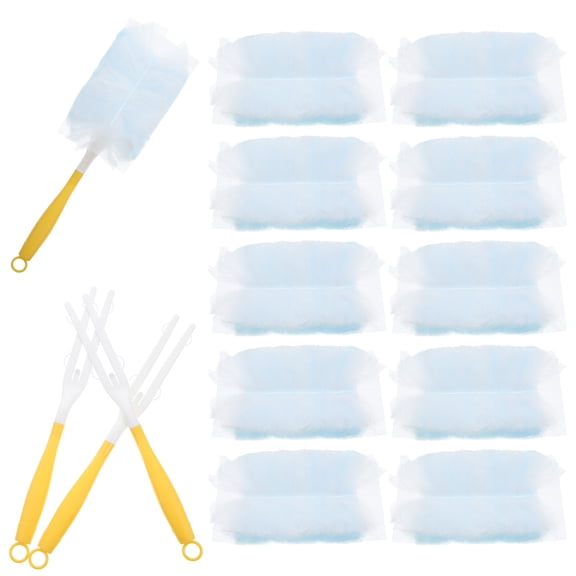 Raindrops 13pcs Static Dust Removal Brush Kit With Handle Disposable Electrostatic Duster Refills For Home Office Cleaning Furniture Car