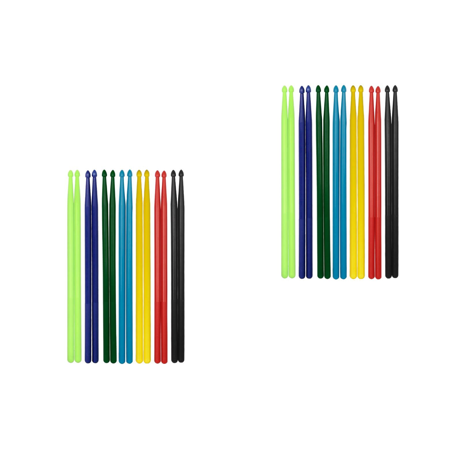 Raindrops 14 Pairs 5A Colorful Nylon Drumsticks Professional Drum Set Sticks for Practice and Performance