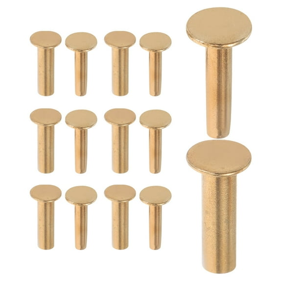 Raindrops Copper Rivets with Golden Finish for Crafting, Secure Handle Fastening and Repair Supplies