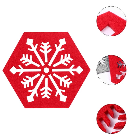 FOMIYES 14-Piece Red Felt Pot Holders and Insulated Hot Pads Set for Kitchen, Table, Countertop Heat