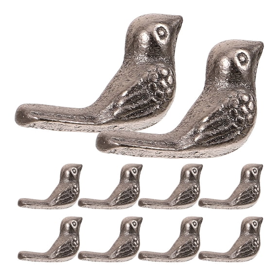 Raindrops Silver Metal Birds Craft Statue Ornaments 15pcs Compact Bird Shape