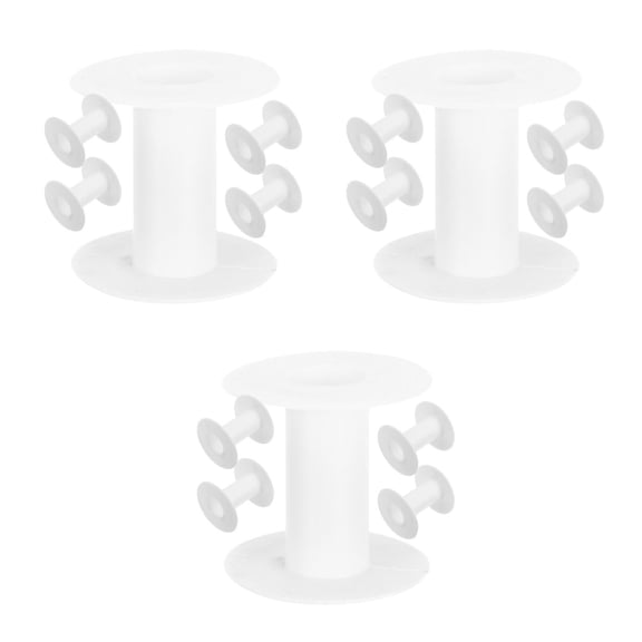 Raindrops 15 Pcs Plastic Empty Spools for Ribbon, Thread, Yarn, Wire, Embroidery, Sewing, Crafts - White Bobbins for Weaving and Tape
