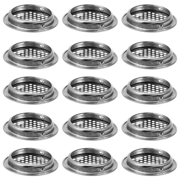 Raindrops 15 Pcs Soffit Vents Round Mesh Hole Air Heat Dryer Sink Strainer Silver