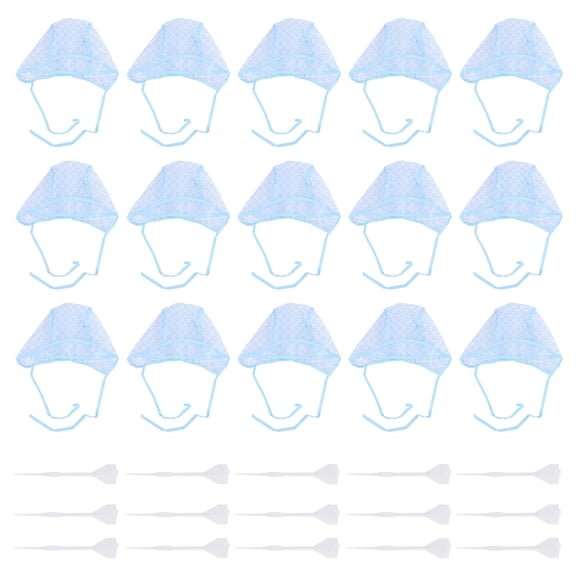 Raindrops 15 Sets Tipping Cap for Highlighting Salon Hair Coloring Blue PE