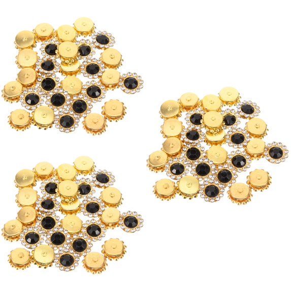 Raindrops 150 Pcs Metal Craft Buttons with Sparkling Rhinestones, Decorative Sewing Buttons for Crafts, Apparel, and Accessories