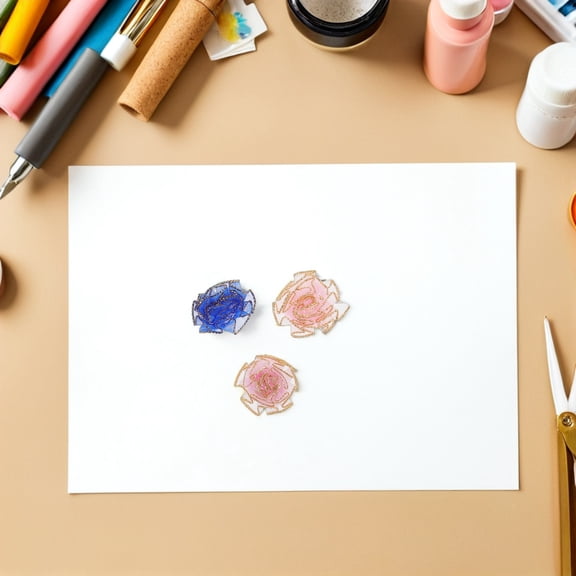 Raindrops 150Pcs Faux Carnation Flower Applique Mesh Flowers for Elegant Garment Embellishment and Craft Projects