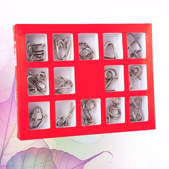 Raindrops 15-Piece Puzzle Set Metal Brain Teaser with Traditional Chinese Style Design for Adults and Kids