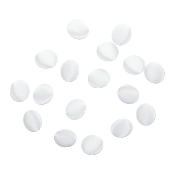 FOMIYES 15Pcs White Satin Covered Buttons with Metal Loop Backing for Sewing Bridal Gowns and Tuxedos