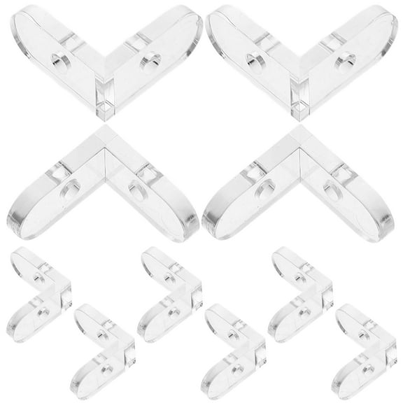 Raindrops 15pcs Clear L Shaped Brackets for Retail Displays No Drill Sealing Supports