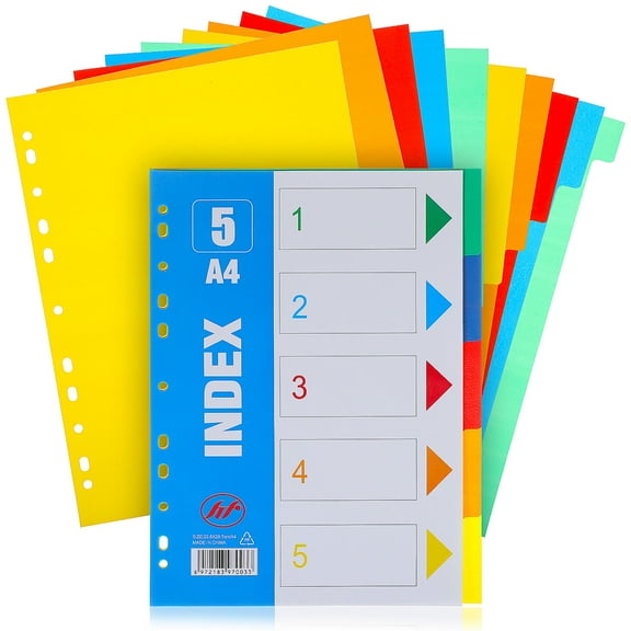 Raindrops Plastic Dividers for Organizing Files Assorted Colors PP Material Blank Tabs for Office and School Use