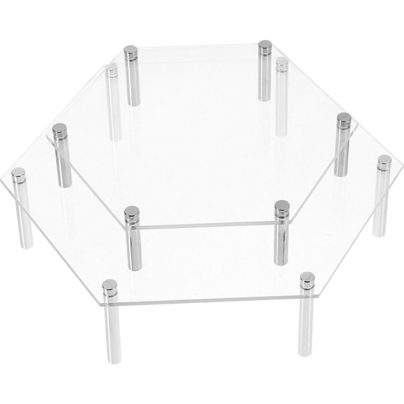 Raindrops Clear Metal Organizer 15x5.1x1.4in Cupcake Display Stand for Jewelry, Collectibles, Small Items Storage Holder