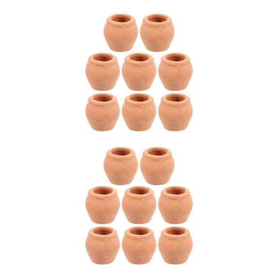 Raindrops 16 PCS   Small Terracotta Pots Indoor Use Miniature Clay Pots Tiny Pottery Planter for Succulent Plants and Desktop Decoration