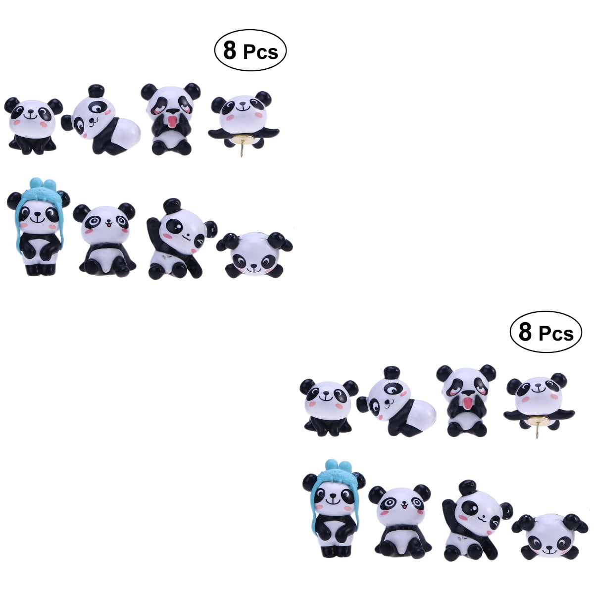 Raindrops 16 Pcs Panda Plastic Thumbtacks Cartoon Drawing Pin Push Pin ...