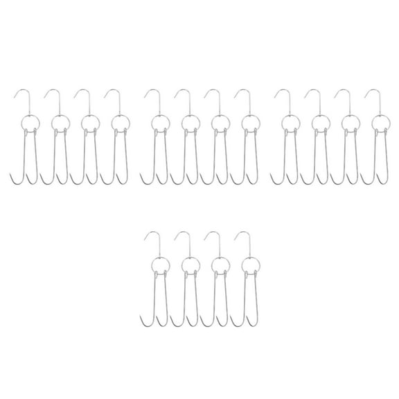 Raindrops Hemoton 16 pcs Stainless Steel S Shaped Meat Hooks for Grilling BBQ and Roasting