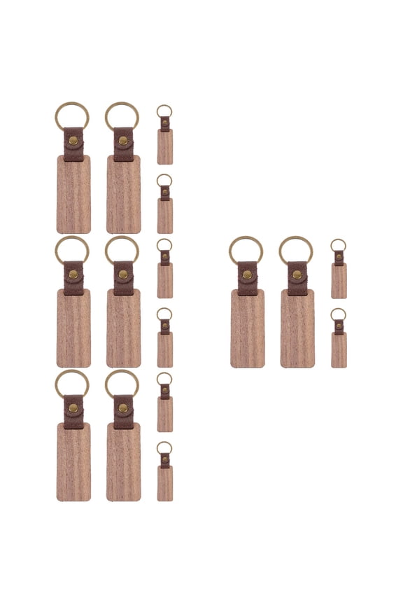 16-Piece Wooden Keychain Set with Lettering Pendants for Key Crafting and Accessories Supplies