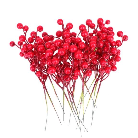 Raindrops 16Pcs Simulation Berries Picks Red Christmas Ornaments for Holiday Decor
