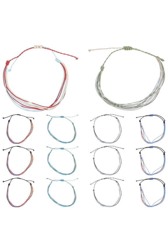 16Pcs Bohemian Style Woven Bracelets ng Anklets Decorative Lightweight Beach Jewelry