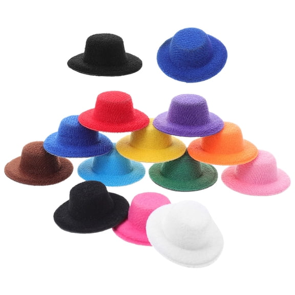 Raindrops 16pcs Mini Knitting Santa Hat Small Hat and Colorful Doll Miniature Hat for Christmas Doll Crafts DIY Tree Ornaments