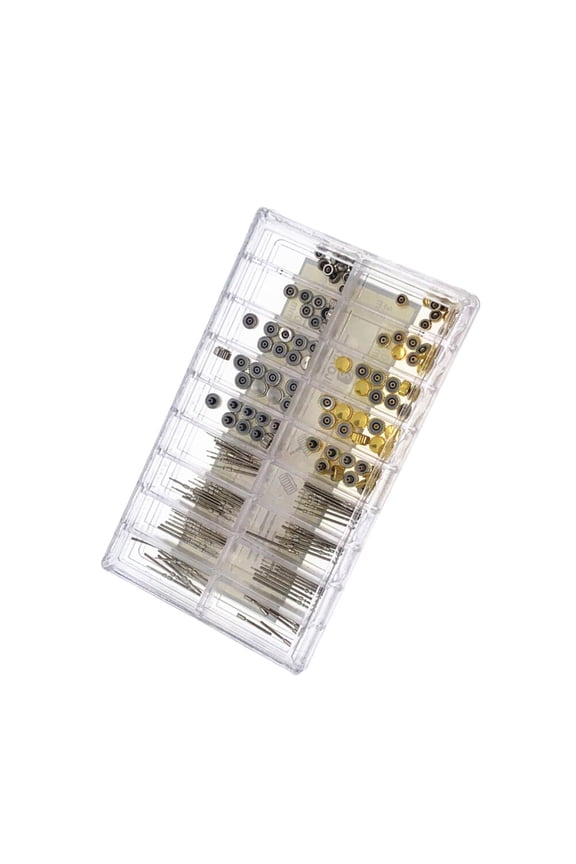 170pcs Waterproof Watch Crown Parts Replacement Assorted Spring Bar Accessories Watch Tube Watch Stems Repair Tool Kit for Watchmaker