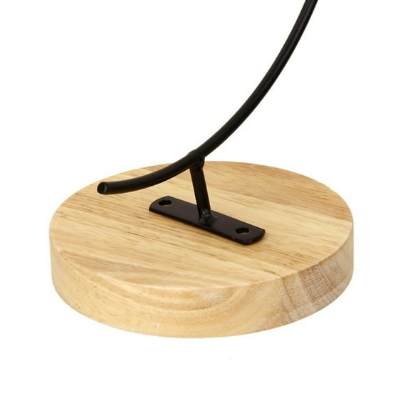 Raindrops . 17cm Iron Hanging Plant Stand Hook Holder Wooden Base for Landscaping Garden Decor - Size S