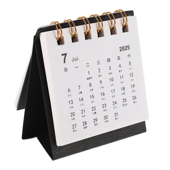 Raindrops 18 Months Calendar Black Paper Daily Schedule Planning for Home Office Decoration 1Pack