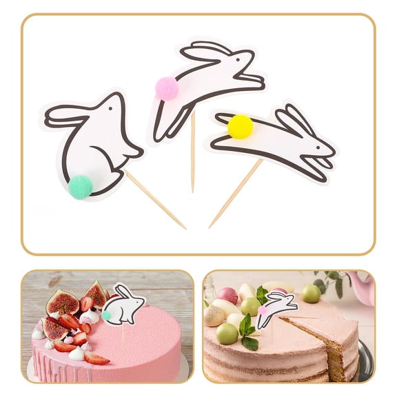 Raindrops 18 Pcs White Cupcake Toppers Shower Party Decorations Card Inserts