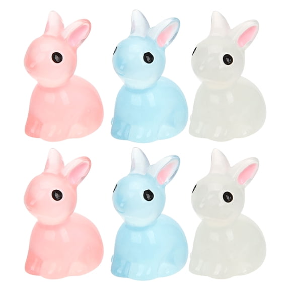 Raindrops  18 Pcs Rabbit Figurine Tiny Bunnies Landscape Decor Child