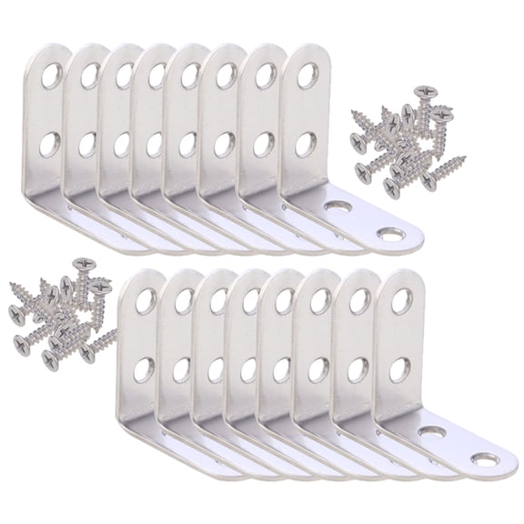 Raindrops Angle Corner Brace Set L Bracket Silver 18Pack