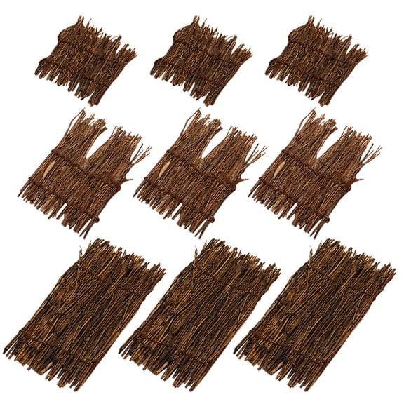 CRILSTYLEO Bamboo Fence Mat Light Brown for DIY Garden and Cuisine Decor 18Pcs