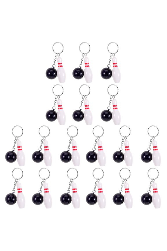 18 pcs   Decorative Bowling Keychains Bag Backpack Hanging Keychains Decors Small Bowling Keychains