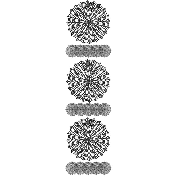 Raindrops 18 pcs Decorative Halloween Placemats Decorative Spider Web Mats for Restaurant