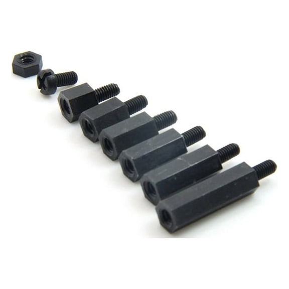 Raindrops 180 Pcs Nylon Stand-off Bolt Boxed Combination Nuts Decorative Supplies Flag Black