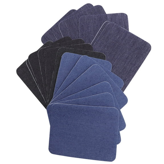Raindrops 18Pcs Adhesive Elbow Patch Blue Cotton Cloth for Mending Shirts Jackets and Pants