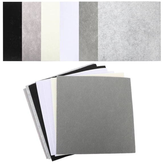 Raindrops 18-Piece Felt Fabric Rolls for Sewing and Crafts, Black White Grey Non-Woven Material Sheets