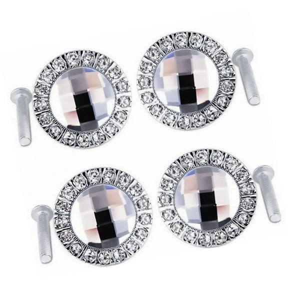 Raindrops 1Bag / 2Pcs Shiny Dresser Pull Bar Rhinestone Drawer Knob Glass Closet Pull Knob Crystal Cabinet Handle Furniture Supplies for Home (White)