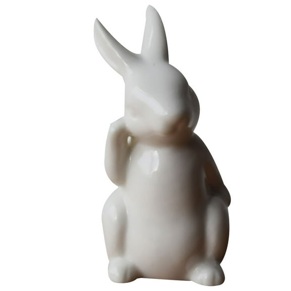 DEMACRIO Tabletop Bunny Figurine Ceramic White 1PC 3.1*3.1*1.6in
