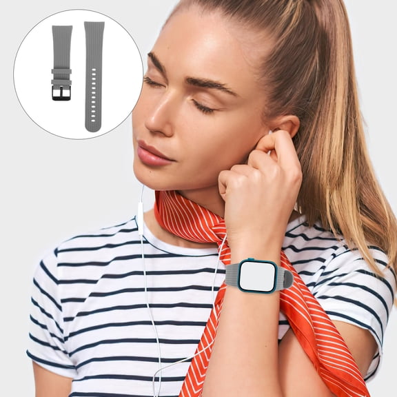 Raindrops 1Pc Silicone Watch Band Grey Soft Comfortable for Fit2 Use