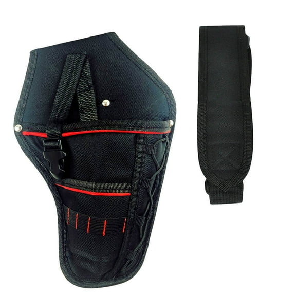 Raindrops 1PC Tool Waist Pack Black Electric Drill Storage Bag Wear-Resistant 11.40X7.66X0.39Inch