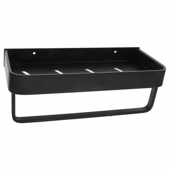 Raindrops 1Pack Bathroom Towel Rack with Shelf for Towel Storage and Drying Items in Black