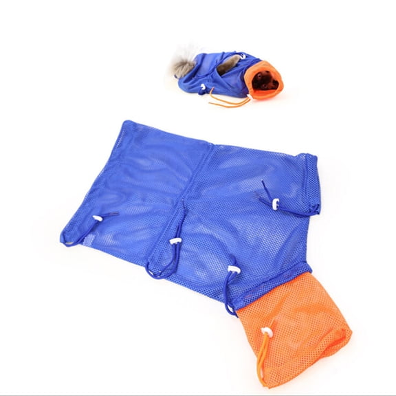 Raindrops 1Pack Cat Bath Bag Orange Mesh Multi-Function Grooming Bath Bag 17.7x27.6in