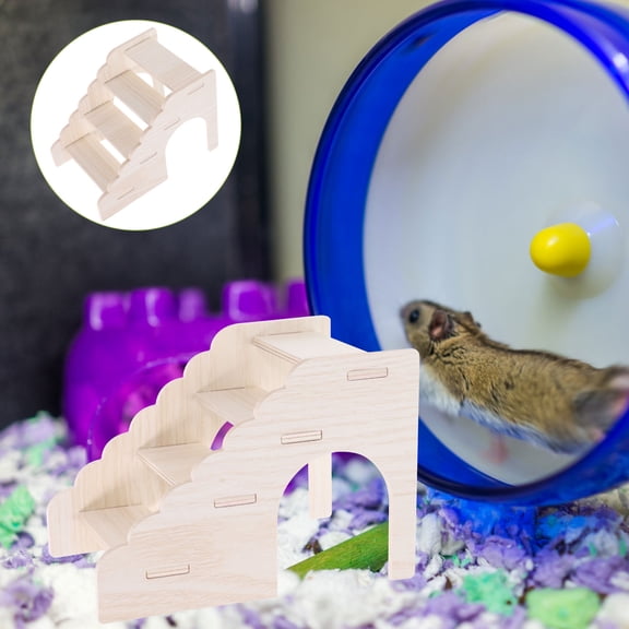 Raindrops 1Pack Chinchilla Ladder Plaything Beige Wooden for Hamster Climbing