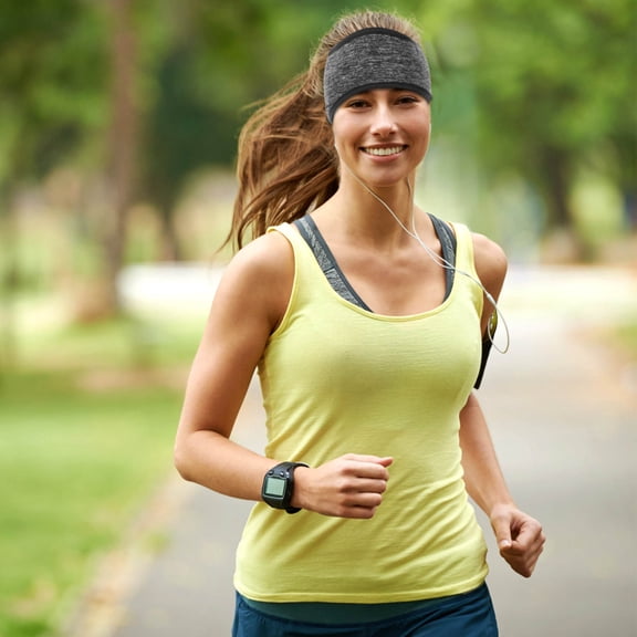 Raindrops 1Pack Circular Plush Fleece Headband Ear Bands Winter Headwear for Running Cycling 11.6x4.7in