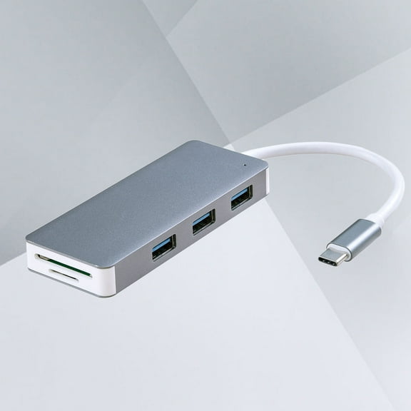 Raindrops Usb Hub for Laptop with Micro Port Aluminium Alloy 1Pack Grey