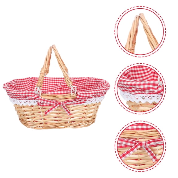 Raindrops 1Pack Desktop Rattan Storage Basket Woven Minimalist Home Decor