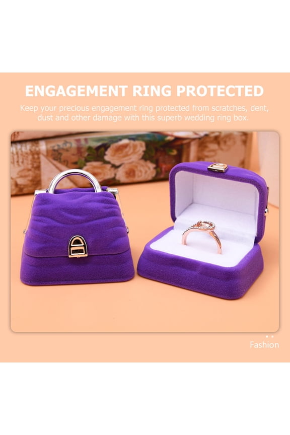 1Pack Elegant Jewelry Ring Box for Wedding and Engagement